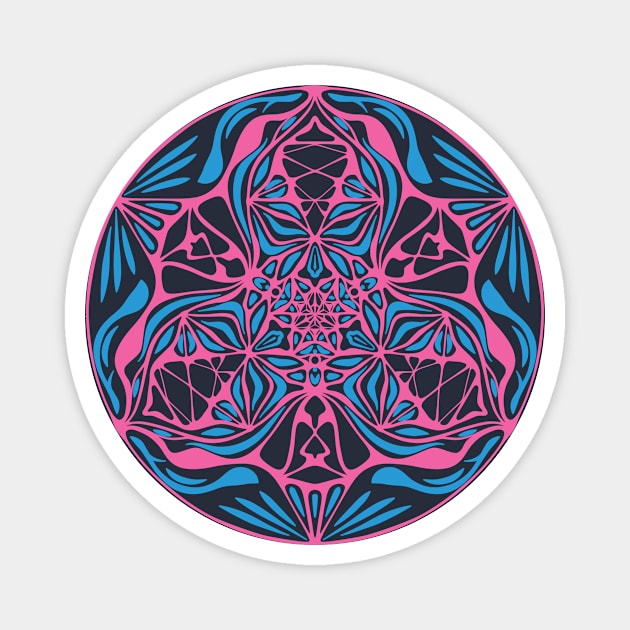 Psychedelic Magic Frog Mandala Magnet by inamandalart